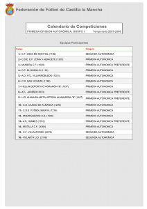 Calendario de Competición - Federación Fútbol Castilla la Mancha