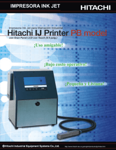 PB Model IJ Printer | Industrial Continuous Inkjet Printer : Hitachi