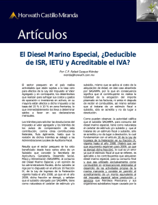 El Diesel Marino Especial, ¿Deducible de ISR, IETU y Acreditable el