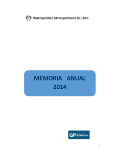 Memorial Anual - Municipalidad Metropolitana de Lima