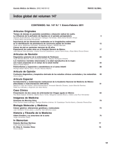 Índice global del volumen 147 - Academia Nacional de Medicina de