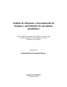 Analisis de eficiencia y determinacion de tiempos y movimientos de