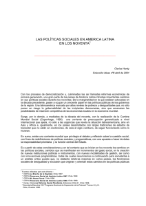 las políticas sociales en america latina en los noventa