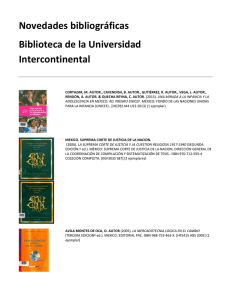 Novedades bibliográficas Biblioteca de la Universidad Intercontinental