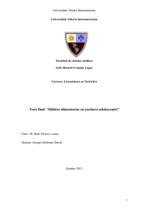 Tesis final: “Hábitos alimentarios en escolares