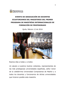 primer programa maestrias - Presidencia de la República del Ecuador