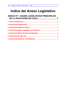Anexo nº 1. Bases legislativas principales de la educación en
