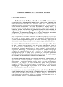 Legislación Ambiental de La Provincia de Río Negro Constitución