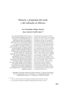 Minería y propiedad del suelo y del subsuelo en México