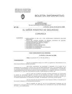 BOLETIN INFORMATIVO - Ministerio de Seguridad Provincia de