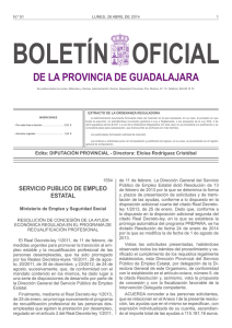 num. 51 lunes 28 abril 2014 - Boletín Oficial de Guadalajara