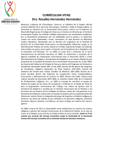 CURRÍCULUM VITAE Dra. Rosalba Hernández Hernández
