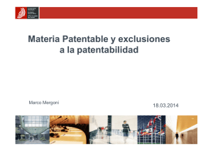 Materia patentable y exclusiones a la patentabilidad