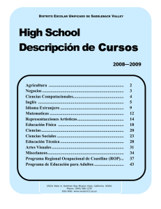 High School Descripción de Cursos