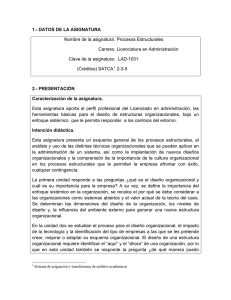 Procesos Estructurales - Instituto Tecnológico de Hermosillo