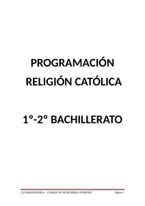 programación religión católica 1º-2º bachillerato