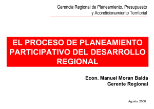el proceso de planeamiento participativo del desarrollo regional