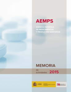 Memoria de actividades de la AEMPS 2015