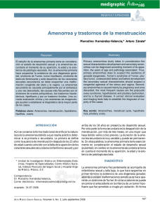 Amenorrea y trastornos de la menstruación