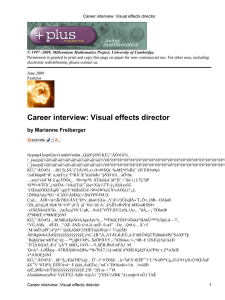 Career interview: Visual effects director