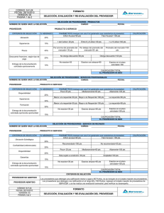 SF-24 Selección, Evaluación y Reevaluación de