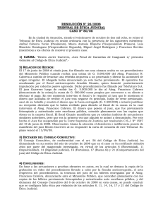 RESOLUCIÓN N° 26/2008 TRIBUNAL DE ÉTICA JUDICIAL CASO