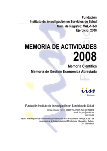 MEMORIA DE ACTIVIDADES - iiss
