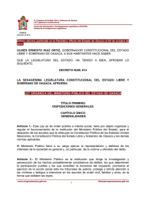 Ley Orgánica del Ministerio Público del Estado de Oaxaca