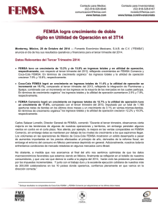 FEMSA logra crecimiento de doble dígito en Utilidad de Operación