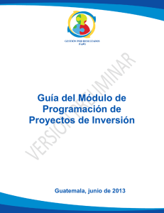 Guía del Módulo de Programación de Proyectos de Inversión