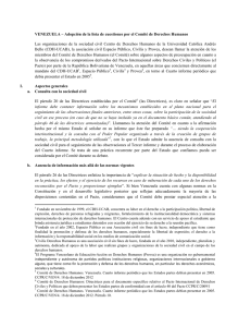 VENEZUELA – Adopción de la lista de cuestiones por el Comité de