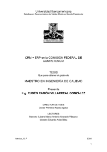 CRM + ERP en la comisión Federal de Competencia,. Tesis completa