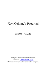 Xavi Colomé`s Twournal