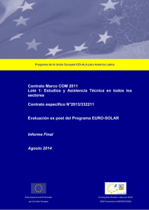 Contrato Marco COM 2011 Lote 1: Estudios y Asistencia Técnica en