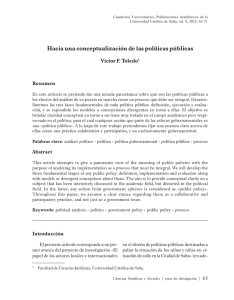 Hacia una conceptualización de las políticas públicas