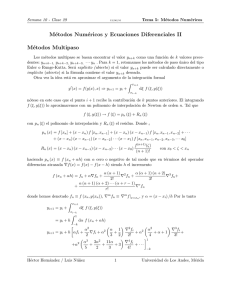 Métodos Numéricos y Ecuaciones Diferenciales