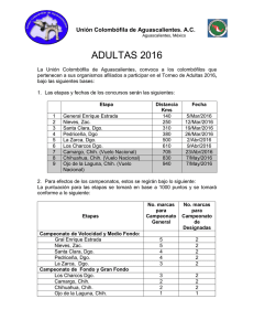 convocatoria adultas 2016 - Unión Colombófila de Aguascalientes