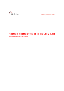 PRIMER TRIMESTRE 2015 HOLCIM LTD