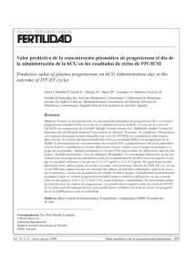 Valor predictivo de la concentración plasmática de progesterona el