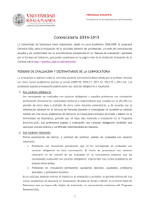 Convocatoria 2014-2015 - Unidad de Evaluación de la Calidad