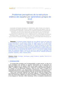 Problemas perceptivos de la estructura silábica del español por