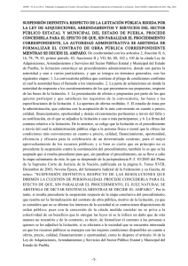 suspensión definitiva respecto de la licitación pública regida por la