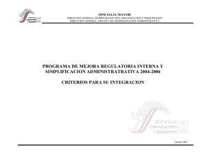 Programa de Mejora Regulatoria Interna y Simplificación