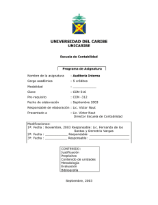 Auditoria Interna - Universidad del Caribe