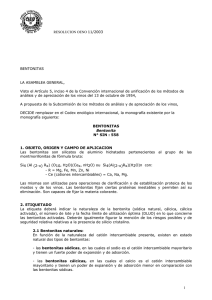 RESOLUCION OENO 11/2003 1 BENTONITAS LA ASAMBLEA