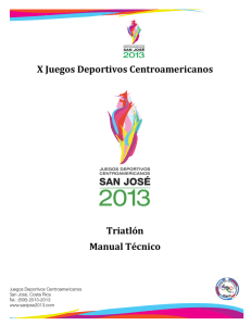X Juegos Deportivos Centroamericanos Triatlón Manual Técnico