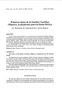 Primeros datos de la familia Clusiidae (Diptera, Acalyptrata) para la
