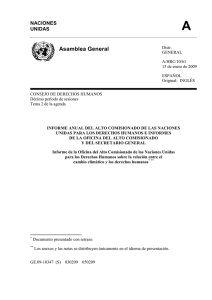 Informe de la Oficina del Alto Comisionado de las Naciones Unidas