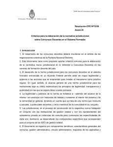 Resolución CFE Nº72/08 Anexo III Criterios para la elaboración de