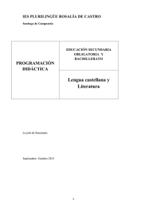 Lengua castellana y Literatura - Instituto Plurilingüe Rosalía de Castro
